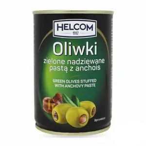 Товар Оливки "HELCOM" зелені з анчоусом, 280g (12 шт/ящ)