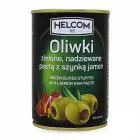 Оливки "HELCOM" зелені фаршировані пастою з хамоном, 280g (12 шт/ящ) — мініатюра 1
