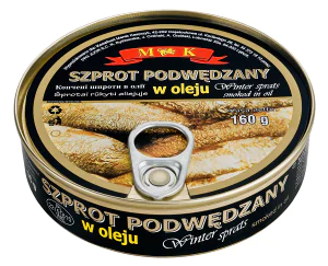 Товар Шпроти в олії "M&K" у жерстяній банці, 160г (36 шт/ящ)
