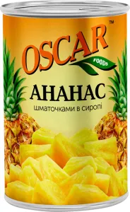 Товар Ананас "Oscar" шматочки в сиропi, 580мл (24 шт/ящ)
