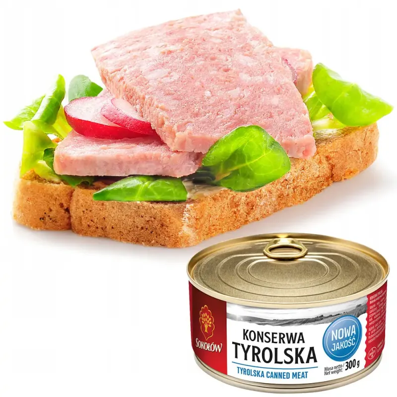 Консерва м'ясна "Sokolow" Свинина тушкована Тірольська, 300г (6 шт/ящ) - фото 2