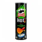 Чипси гострі "PRINGLES" Hot Kickin' Sour Cream зі смаком сметани та цибулі, 160g (19 шт/ящ) — мініатюра 1