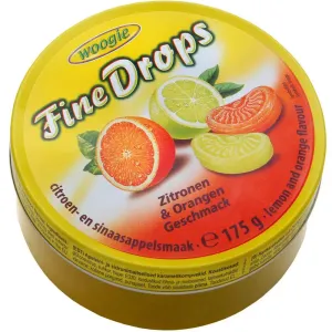 Товар Цукерки льодяники Woogie Fine Drops з лимонно-апельсиновим смаком 175 г, Австрія