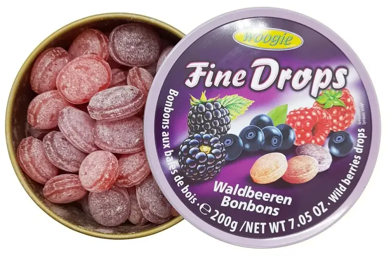 Цукерки льодяники Woogie Fine Drops з ароматом лісових ягід 200 г, Австрія - фото 2