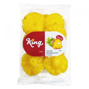 Товар Ананас натуральний сушений "King" без цукру, 500г (20 шт/ящ)