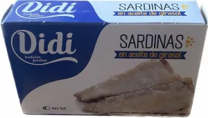 Товар Сардини в соняшниковій олії "Didi" Sardinas en Aceite de Girasol 125 г, Іспанія (50 шт/ящ)